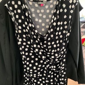 Black and white polka dot top